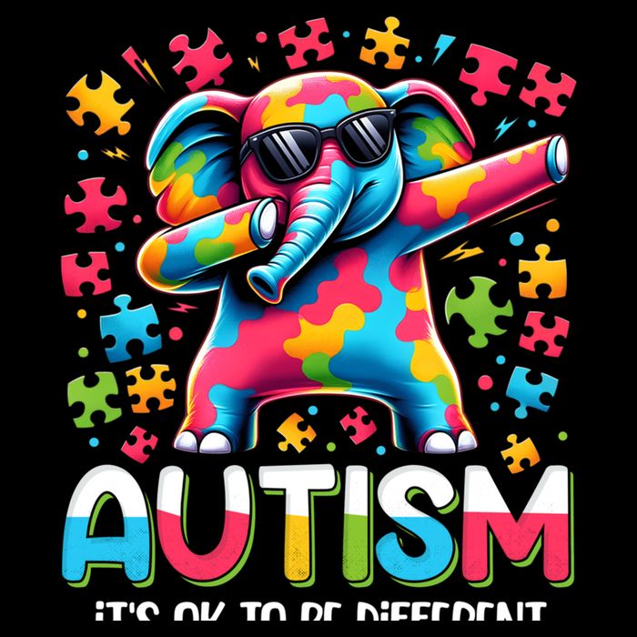 It’S Ok To Be Different Autism Awareness Dabbing Elephant Cute Gift Drawstring Bag