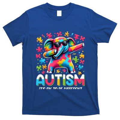 It’S Ok To Be Different Autism Awareness Dabbing Elephant Cute Gift T-Shirt