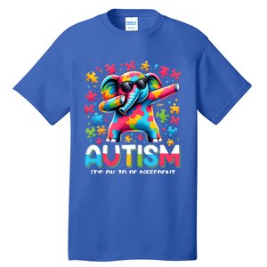 It’S Ok To Be Different Autism Awareness Dabbing Elephant Cute Gift Tall T-Shirt