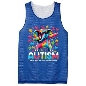 It’S Ok To Be Different Autism Awareness Dabbing Elephant Cute Gift Mesh Reversible Basketball Jersey Tank