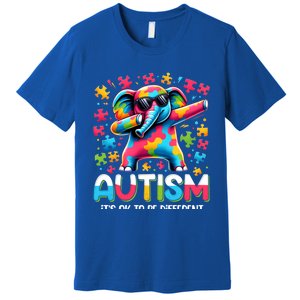 It’S Ok To Be Different Autism Awareness Dabbing Elephant Cute Gift Premium T-Shirt