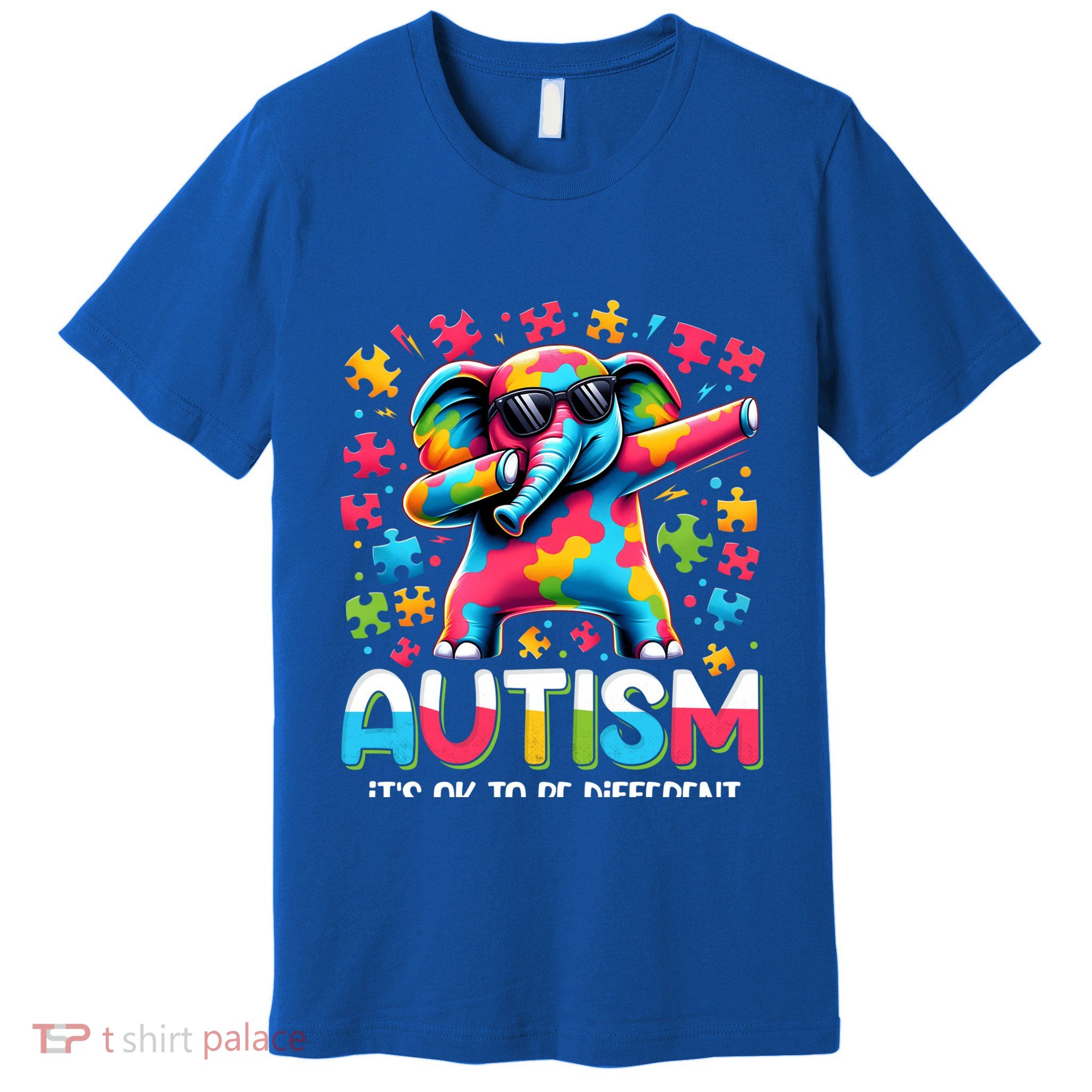 It’S Ok To Be Different Autism Awareness Dabbing Elephant Cute Gift Premium T-Shirt