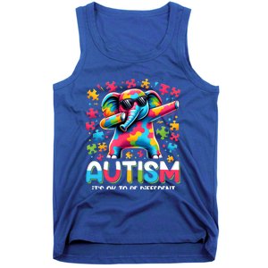 It’S Ok To Be Different Autism Awareness Dabbing Elephant Cute Gift Tank Top