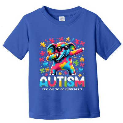 It’S Ok To Be Different Autism Awareness Dabbing Elephant Cute Gift Toddler T-Shirt