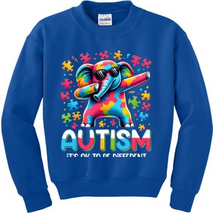 It’S Ok To Be Different Autism Awareness Dabbing Elephant Cute Gift Kids Sweatshirt