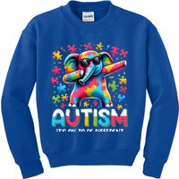 It’S Ok To Be Different Autism Awareness Dabbing Elephant Cute Gift Kids Sweatshirt