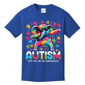 It’S Ok To Be Different Autism Awareness Dabbing Elephant Cute Gift Kids T-Shirt