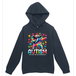 It’S Ok To Be Different Autism Awareness Dabbing Elephant Cute Gift Urban Pullover Hoodie