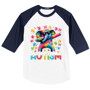 It’S Ok To Be Different Autism Awareness Dabbing Elephant Cute Gift Baseball Sleeve Shirt