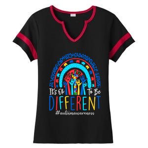 Its Ok To Be Different Autism Awareness Acceptance Gift Ladies Halftime Notch Neck Tee