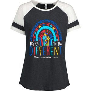 Its Ok To Be Different Autism Awareness Acceptance Gift Enza Ladies Jersey Colorblock Tee