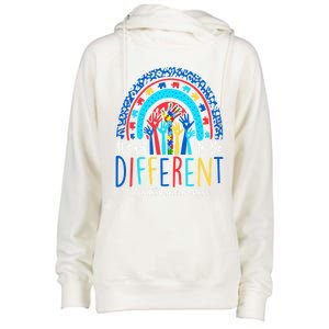 Its Ok To Be Different Autism Awareness Acceptance Gift Womens Funnel Neck Pullover Hood