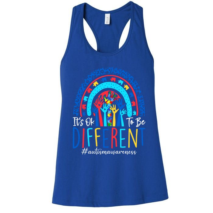 Its Ok To Be Different Autism Awareness Acceptance Gift Women's Racerback Tank