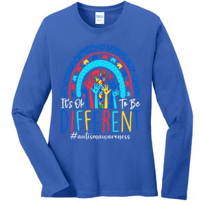 Its Ok To Be Different Autism Awareness Acceptance Gift Ladies Long Sleeve Shirt