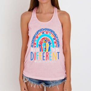 Its Ok To Be Different Autism Awareness Acceptance Gift Women's Knotted Racerback Tank