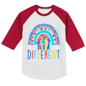 Its Ok To Be Different Autism Awareness Acceptance Gift Kids Colorblock Raglan Jersey