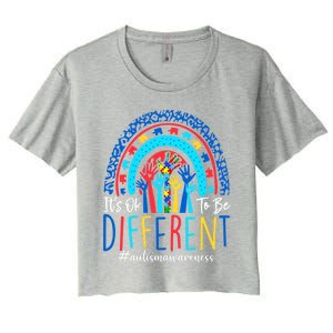 Its Ok To Be Different Autism Awareness Acceptance Gift Women's Crop Top Tee