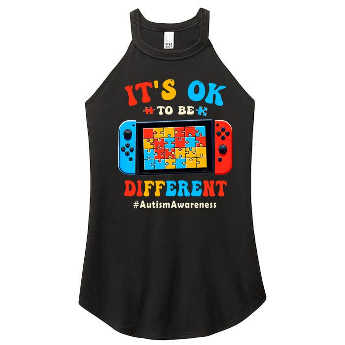 Its Ok To Different Video Game Gamer Autism Women’s Perfect Tri Rocker Tank