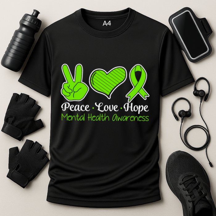 Its Okay To Not Be Okay Mental Health Awareness Ribbon Cooling Performance Crew T-Shirt