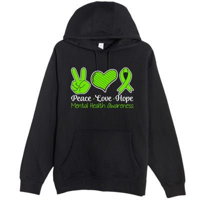 Its Okay To Not Be Okay Mental Health Awareness Ribbon Premium Pullover Hoodie