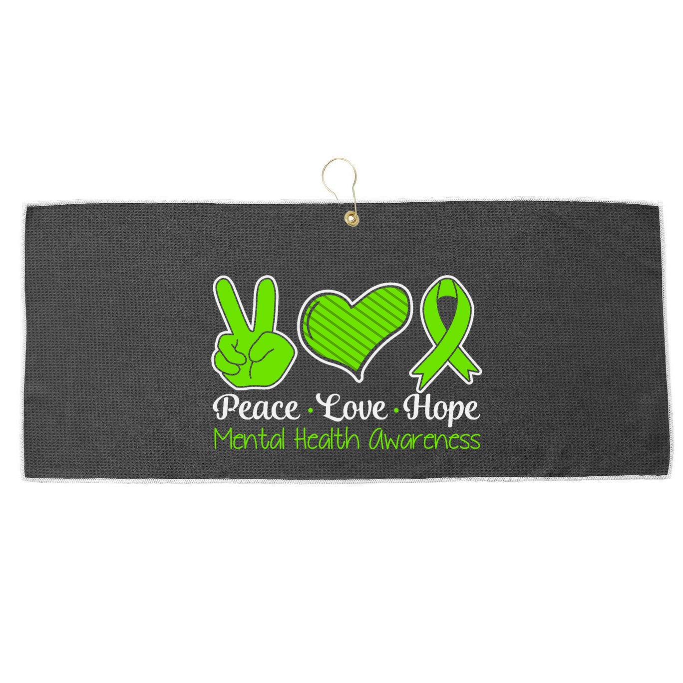 Its Okay To Not Be Okay Mental Health Awareness Ribbon Large Microfiber Waffle Golf Towel