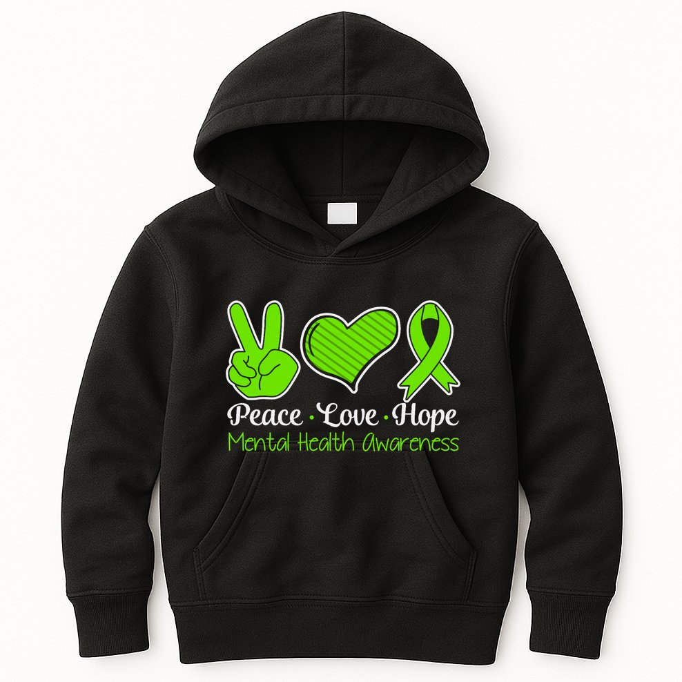 Its Okay To Not Be Okay Mental Health Awareness Ribbon Kids Hoodie