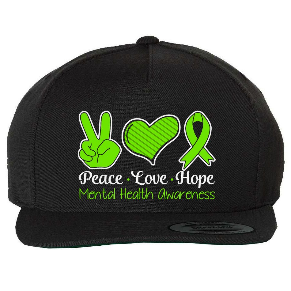 Its Okay To Not Be Okay Mental Health Awareness Ribbon Wool Snapback Cap