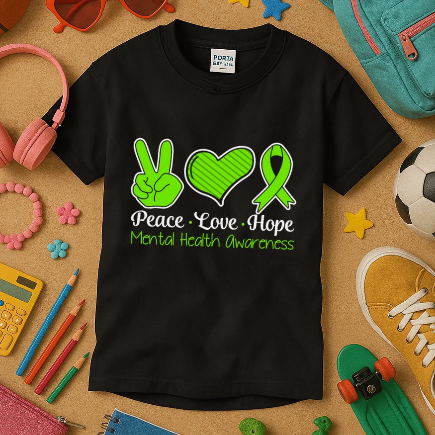 Its Okay To Not Be Okay Mental Health Awareness Ribbon Kids T-Shirt