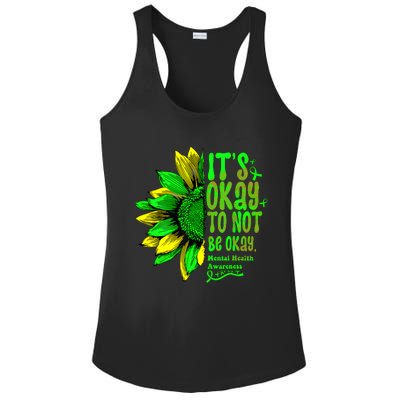 Its Okay To Not Be Okay Mental Health Awareness Sunflower Ladies PosiCharge Competitor Racerback Tank