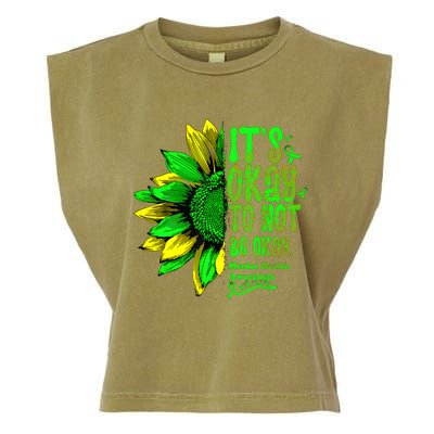 Its Okay To Not Be Okay Mental Health Awareness Sunflower Garment-Dyed Women's Muscle Tee