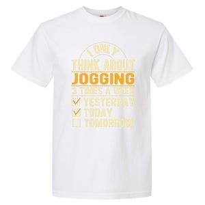 I Only Think About Jogging Funny Running Humor Runner Gift Garment-Dyed Heavyweight T-Shirt