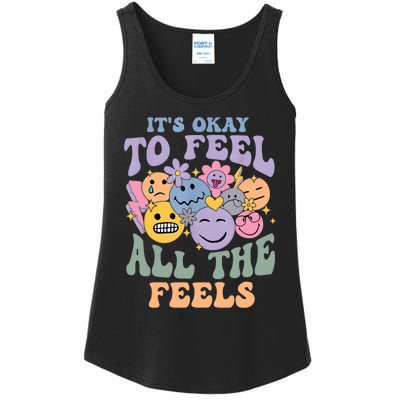 Its Ok To Feel All The Feels Mental Health Awareness Ladies Essential Tank