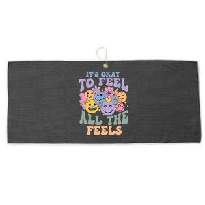 Its Ok To Feel All The Feels Mental Health Awareness Large Microfiber Waffle Golf Towel