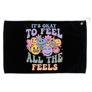 Its Ok To Feel All The Feels Mental Health Awareness Grommeted Golf Towel