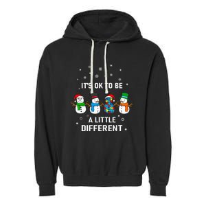 It's Ok To Be A Little Different Christmas Autism Tee Gift Garment-Dyed Fleece Hoodie