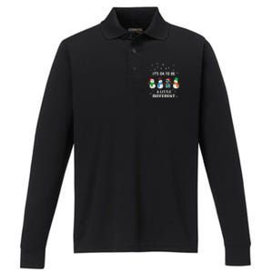 It's Ok To Be A Little Different Christmas Autism Tee Gift Performance Long Sleeve Polo