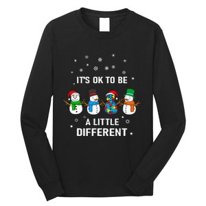 It's Ok To Be A Little Different Christmas Autism Tee Gift Long Sleeve Shirt