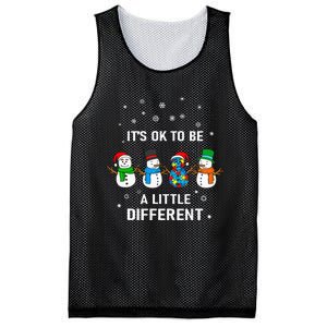 It's Ok To Be A Little Different Christmas Autism Tee Gift Mesh Reversible Basketball Jersey Tank