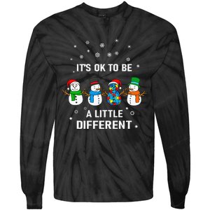 It's Ok To Be A Little Different Christmas Autism Tee Gift Tie-Dye Long Sleeve Shirt