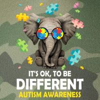 It's Ok To Be Different Elephant Autism Awareness Puzzle Meaningful Gift Legacy Tie Dye Trucker Hat