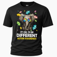 It's Ok To Be Different Elephant Autism Awareness Puzzle Meaningful Gift Cooling Performance Crew T-Shirt