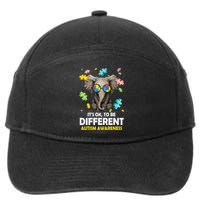 It's Ok To Be Different Elephant Autism Awareness Puzzle Meaningful Gift 7-Panel Snapback Hat