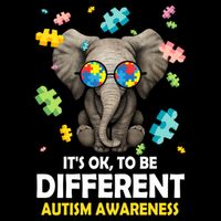 It's Ok To Be Different Elephant Autism Awareness Puzzle Meaningful Gift 7-Panel Snapback Hat