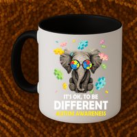 It's Ok To Be Different Elephant Autism Awareness Puzzle Meaningful Gift Mug