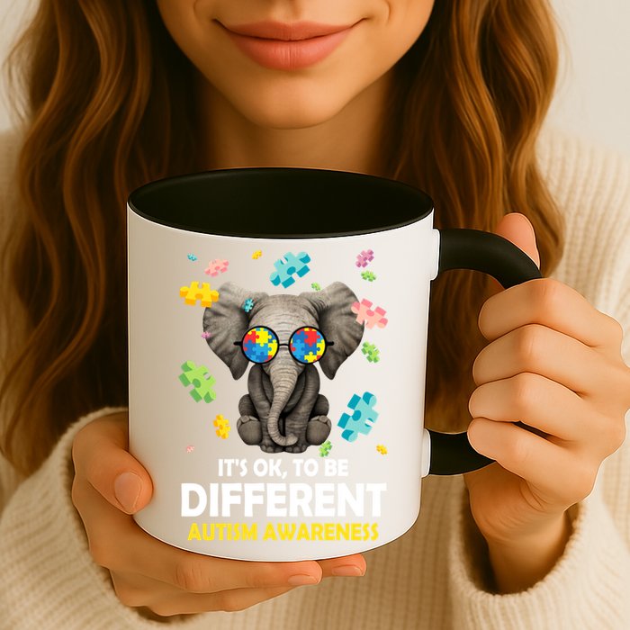 It's Ok To Be Different Elephant Autism Awareness Puzzle Meaningful Gift Mug