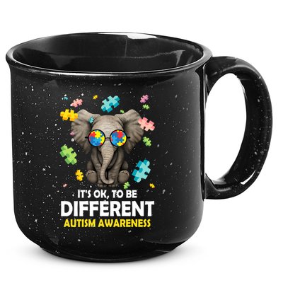 It's Ok To Be Different Elephant Autism Awareness Puzzle Meaningful Gift 15oz Campfire Ceramic Mug