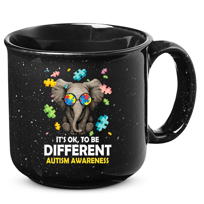 It's Ok To Be Different Elephant Autism Awareness Puzzle Meaningful Gift 15oz Campfire Ceramic Mug