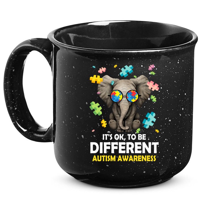 It's Ok To Be Different Elephant Autism Awareness Puzzle Meaningful Gift 15oz Campfire Ceramic Mug