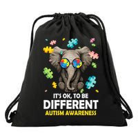 It's Ok To Be Different Elephant Autism Awareness Puzzle Meaningful Gift Drawstring Bag