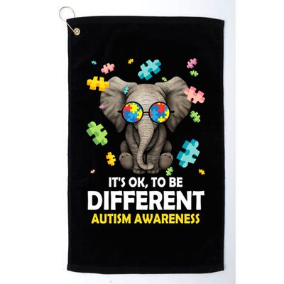 It's Ok To Be Different Elephant Autism Awareness Puzzle Meaningful Gift Golf Towel
